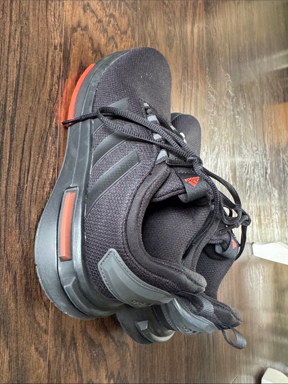 adidas Men’s Black Athletic Shoes with Red Accents - Picture 6 of 9